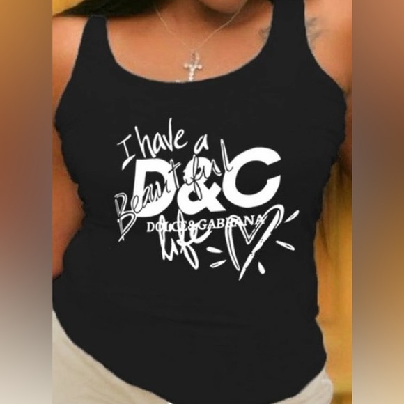 💋I HAVE A BEAUTIFUL LIFE D & C Black Cami Tank Top - Picture 2 of 13